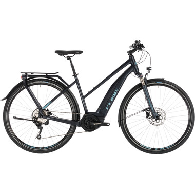Bicicleta de viaje eléctrica CUBE TOURING HYBRID PRO 500 TRAPEZ Mujer Azul 2019 0
